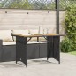 vidaXL Gartentisch mit Holzplatte Schwarz 110x68x70 cm Poly Rattan vidaXL Gartentisch mit Holzplatte Schwarz 110x68x70 cm Poly Rattan