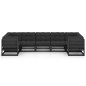 7-tlg. Garten-Lounge-Set mit Kissen Schwarz Massivholz Kiefer 7-tlg. Garten-Lounge-Set mit Kissen Schwarz Massivholz Kiefer