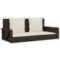 vidaXL Hängebank mit Kissen Braun 119x56x48 cm Poly Rattan vidaXL Hängebank mit Kissen Braun 119x56x48 cm Poly Rattan