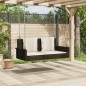 vidaXL Hängebank mit Kissen Braun 119x56x48 cm Poly Rattan vidaXL Hängebank mit Kissen Braun 119x56x48 cm Poly Rattan