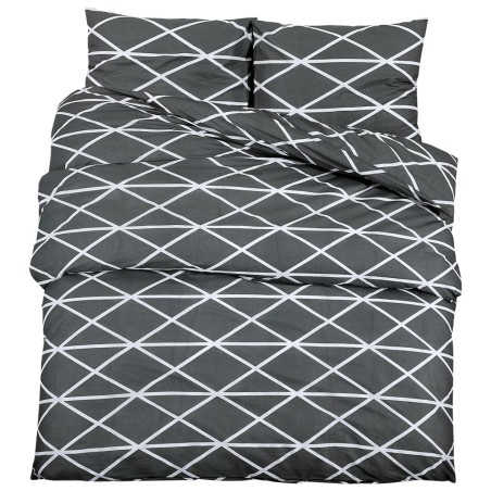 vidaXL Bettwäsche-Set Grau 140x200 cm Baumwolle