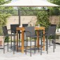 vidaXL 7-tlg. Gartenbar-Set Schwarz Massivholz Akazie und Poly Rattan vidaXL 7-tlg. Gartenbar-Set Schwarz Massivholz Akazie und Poly Rattan