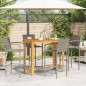 vidaXL 5-tlg. Gartenbar-Set Grau Massivholz Akazie und Poly Rattan vidaXL 5-tlg. Gartenbar-Set Grau Massivholz Akazie und Poly Rattan