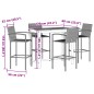 vidaXL 5-tlg. Gartenbar-Set Grau Massivholz Akazie und Poly Rattan vidaXL 5-tlg. Gartenbar-Set Grau Massivholz Akazie und Poly Rattan