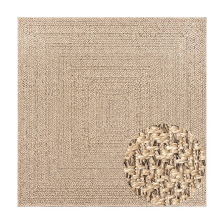vidaXL Teppich ZIZUR 200x200 cm Jute-Optik Indoor und Outdoor