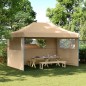 vidaXL Partyzelt Faltbar Pop-Up mit 3 Seitenteilen Beige vidaXL Partyzelt Faltbar Pop-Up mit 3 Seitenteilen Beige