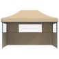 vidaXL Partyzelt Faltbar Pop-Up mit 3 Seitenteilen Beige vidaXL Partyzelt Faltbar Pop-Up mit 3 Seitenteilen Beige
