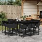 vidaXL 9-tlg. Garten-Essgruppe mit Kissen Schwarz Poly Rattan vidaXL 9-tlg. Garten-Essgruppe mit Kissen Schwarz Poly Rattan