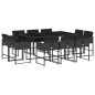 vidaXL 11-tlg. Garten-Essgruppe mit Kissen Schwarz Poly Rattan vidaXL 11-tlg. Garten-Essgruppe mit Kissen Schwarz Poly Rattan