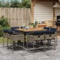 vidaXL 9-tlg. Garten-Essgruppe mit Kissen Grau Poly Rattan vidaXL 9-tlg. Garten-Essgruppe mit Kissen Grau Poly Rattan
