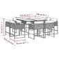 vidaXL 9-tlg. Garten-Essgruppe mit Kissen Grau Poly Rattan vidaXL 9-tlg. Garten-Essgruppe mit Kissen Grau Poly Rattan