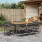 vidaXL 11-tlg. Garten-Essgruppe mit Kissen Grau Poly Rattan vidaXL 11-tlg. Garten-Essgruppe mit Kissen Grau Poly Rattan