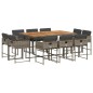 vidaXL 11-tlg. Garten-Essgruppe mit Kissen Grau Poly Rattan vidaXL 11-tlg. Garten-Essgruppe mit Kissen Grau Poly Rattan