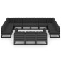 vidaXL 13-tlg. Garten-Lounge-Set mit Kissen Schwarz Massivholz Kiefer vidaXL 13-tlg. Garten-Lounge-Set mit Kissen Schwarz Massivholz Kiefer