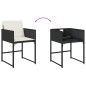 vidaXL 15-tlg. Garten-Essgruppe mit Kissen Schwarz Poly Rattan