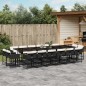 vidaXL 17-tlg. Garten-Essgruppe mit Kissen Schwarz Poly Rattan vidaXL 17-tlg. Garten-Essgruppe mit Kissen Schwarz Poly Rattan