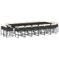 vidaXL 17-tlg. Garten-Essgruppe mit Kissen Schwarz Poly Rattan vidaXL 17-tlg. Garten-Essgruppe mit Kissen Schwarz Poly Rattan