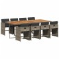 vidaXL 9-tlg. Garten-Essgruppe mit Kissen Grau Poly Rattan vidaXL 9-tlg. Garten-Essgruppe mit Kissen Grau Poly Rattan