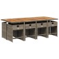 vidaXL 9-tlg. Garten-Essgruppe mit Kissen Grau Poly Rattan vidaXL 9-tlg. Garten-Essgruppe mit Kissen Grau Poly Rattan