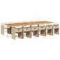 vidaXL 13-tlg. Garten-Essgruppe mit Kissen Beige Poly Rattan vidaXL 13-tlg. Garten-Essgruppe mit Kissen Beige Poly Rattan