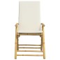vidaXL 3-tlg. Bistro-Set Klappbar mit Cremeweißen Kissen Bambus vidaXL 3-tlg. Bistro-Set Klappbar mit Cremeweißen Kissen Bambus