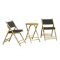 vidaXL 3-tlg. Bistro-Set Klappbar mit Dunkelgrauen Kissen Bambus vidaXL 3-tlg. Bistro-Set Klappbar mit Dunkelgrauen Kissen Bambus
