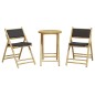 vidaXL 3-tlg. Bistro-Set Klappbar mit Dunkelgrauen Kissen Bambus vidaXL 3-tlg. Bistro-Set Klappbar mit Dunkelgrauen Kissen Bambus