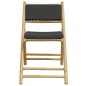 vidaXL 3-tlg. Bistro-Set Klappbar mit Dunkelgrauen Kissen Bambus vidaXL 3-tlg. Bistro-Set Klappbar mit Dunkelgrauen Kissen Bambus