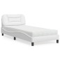 vidaXL Bett mit Matratze Weiß 90x190 cm Kunstleder vidaXL Bett mit Matratze Weiß 90x190 cm Kunstleder