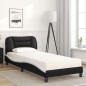 vidaXL Bett mit Matratze Schwarz und Weiß 90x200 cm Kunstleder vidaXL Bett mit Matratze Schwarz und Weiß 90x200 cm Kunstleder