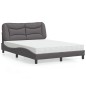 vidaXL Bett mit Matratze Grau 140x190 cm Kunstleder vidaXL Bett mit Matratze Grau 140x190 cm Kunstleder
