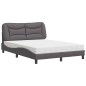 vidaXL Bett mit Matratze Grau 140x190 cm Kunstleder vidaXL Bett mit Matratze Grau 140x190 cm Kunstleder