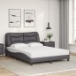 vidaXL Bett mit Matratze Grau 140x190 cm Kunstleder vidaXL Bett mit Matratze Grau 140x190 cm Kunstleder
