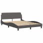 vidaXL Bett mit Matratze Grau 140x190 cm Kunstleder vidaXL Bett mit Matratze Grau 140x190 cm Kunstleder