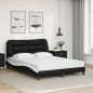 vidaXL Bett mit Matratze Schwarz und Weiß 140x190 cm Kunstleder vidaXL Bett mit Matratze Schwarz und Weiß 140x190 cm Kunstleder