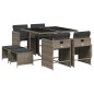 vidaXL 9-tlg. Garten-Essgruppe mit Kissen Grau Poly Rattan vidaXL 9-tlg. Garten-Essgruppe mit Kissen Grau Poly Rattan