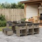 vidaXL 11-tlg. Garten-Essgruppe mit Kissen Grau Poly Rattan vidaXL 11-tlg. Garten-Essgruppe mit Kissen Grau Poly Rattan