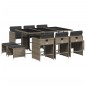 vidaXL 11-tlg. Garten-Essgruppe mit Kissen Grau Poly Rattan vidaXL 11-tlg. Garten-Essgruppe mit Kissen Grau Poly Rattan