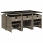 vidaXL 11-tlg. Garten-Essgruppe mit Kissen Grau Poly Rattan vidaXL 11-tlg. Garten-Essgruppe mit Kissen Grau Poly Rattan