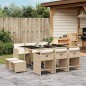 vidaXL 11-tlg. Garten-Essgruppe mit Kissen Beige Poly Rattan vidaXL 11-tlg. Garten-Essgruppe mit Kissen Beige Poly Rattan