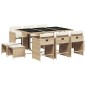 vidaXL 11-tlg. Garten-Essgruppe mit Kissen Beige Poly Rattan vidaXL 11-tlg. Garten-Essgruppe mit Kissen Beige Poly Rattan