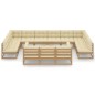 14-tlg. Garten-Lounge-Set Kissen Honigbraun Kiefer Massivholz 14-tlg. Garten-Lounge-Set Kissen Honigbraun Kiefer Massivholz