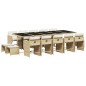 vidaXL 15-tlg. Garten-Essgruppe mit Kissen Beige Poly Rattan vidaXL 15-tlg. Garten-Essgruppe mit Kissen Beige Poly Rattan