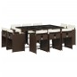 vidaXL 11-tlg. Garten-Essgruppe mit Kissen Braun Poly Rattan vidaXL 11-tlg. Garten-Essgruppe mit Kissen Braun Poly Rattan