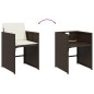 vidaXL 11-tlg. Garten-Essgruppe mit Kissen Braun Poly Rattan vidaXL 11-tlg. Garten-Essgruppe mit Kissen Braun Poly Rattan