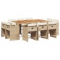vidaXL 11-tlg. Garten-Essgruppe mit Kissen Beige Poly Rattan vidaXL 11-tlg. Garten-Essgruppe mit Kissen Beige Poly Rattan