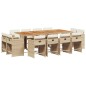 vidaXL 13-tlg. Garten-Essgruppe mit Kissen Beige Poly Rattan vidaXL 13-tlg. Garten-Essgruppe mit Kissen Beige Poly Rattan