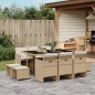vidaXL 11-tlg. Garten-Essgruppe mit Kissen Beige Poly Rattan vidaXL 11-tlg. Garten-Essgruppe mit Kissen Beige Poly Rattan