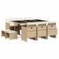 vidaXL 11-tlg. Garten-Essgruppe mit Kissen Beige Poly Rattan vidaXL 11-tlg. Garten-Essgruppe mit Kissen Beige Poly Rattan
