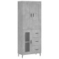 Highboard Betongrau 69,5x34x180 cm Holzwerkstoff Highboard Betongrau 69,5x34x180 cm Holzwerkstoff